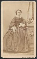 cca 1861 Rupp Klára feliratozott, vizitkártya méretű fényképe, Canzi és Heller pesti fényképészeti műterméből, 10x6,5 cm