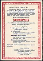 cca 1930 Promonta gyógyszer reklám levelezőlap, 11x15,5 cm