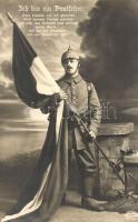 Ich bin ein Deutscher... / WWI German soldier with national flag