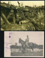 cca 1915-1917 4 db katonai fotó ill. fotólap, köztük 1 db modern előhívás, különböző méretben