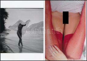 cca 1976 Esztétikai élmények, 13 db szolidan erotikus fénykép, vintage negatívokról készült mai nagy...