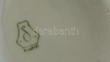 Kispesti Porcleánygyáras kancsó és Drasche bögrék ( 4db), matricás, jelzett, kopott, m:19,5 cm, m:9,...