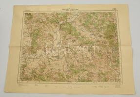 cca 1933 Salgótarján és Szécény környéke térképe, 1:75000, M. Kir. Állami Térképészeti Intézet, 48×63 cm