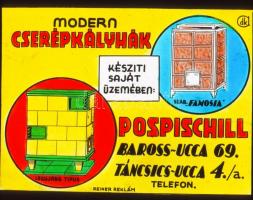 cca 1947 Budapest, kiskereskedők, kisiparosok reklám grafikái, amelyeket mozikban vetítettek, 13 db szabadon felhasználható, vintage, színezett, üveglemez diapozitív Fekete György (1904-1990) budapesti fényképész hagyatékából, 5x8 cm