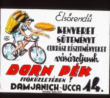 cca 1947 Budapest, kiskereskedők, kisiparosok reklám grafikái, amelyeket mozikban vetítettek, 13 db ...