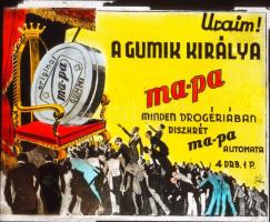 cca 1947 Budapest, kiskereskedők, kisiparosok reklám grafikái, amelyeket mozikban vetítettek, 13 db ...