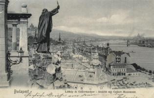 Budapest I. Látkép és Gellértszobor, Gellérthegy, Döbrentei tér, piac (EK)