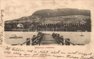 Badacsony, kikötő, vitorlás, gőzhajó, Mérei Ignác kiadása (EB)