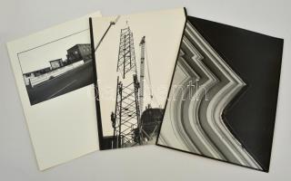 Városi motívumok, 3 db nagyméretű, feliratozott, vintage fotóművészeti alkotás, 30x40 cm