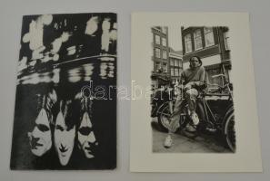 cca 1975 Kamaszok, 2 db nagyméretű, feliratozott, vintage fotóművészeti alkotás, az egyik kasírozva, 40x25 cm és 20x 30 cm