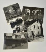 cca 1940 Reich Péter Cornel (?-?) hagyatékából 5 db vintage fotóművészeti alkotás, négy pecséttel jelzett, 18x24 cm és 30x24 cm között