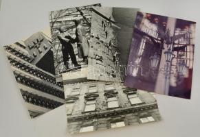 cca 1977 Budapesti városképek, 5 db nagyméretű, vintage fotó, négy feliratozva, 40x30 cm és 40x24 cm között