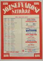 1986 Józsefvárosi Színház május havi műsorának nagyméretű plakátja, hajtott, 68x48 cm