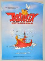 1986 Asterix Britanniában, francia rajzfilm plakát, bal felső sarkán kis kopás, 83x59 cm