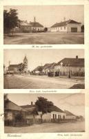 Kurtakeszi, Krátke Kesy; M. kir. posta, Római katolikus templom és iskola, utcakép / post office, church and school, street view (fl)