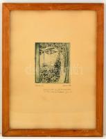 Kass János (1927-2010): Mózes.Próba nyomat, papír, jelzett, üvegezett keretben, 17×15 cm