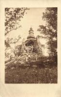 1914 Nagypolány, Velká Polana; Az első világháborúban elpusztított görög katolikus templom romjai / Greek catholic church ruins destroyed in WWI, Szepessy photo (EB)