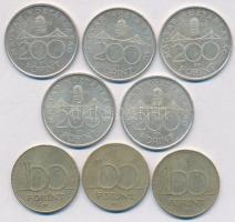 1993. 200Ft Ag "MNB" (2x) + 1994. 200Ft Ag "Deák" (3x) + 1995. 100Ft Cu-Ni-Zn (3...
