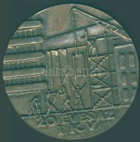 "20 éves IKV" nagyalakú modern bronzplakett szig.:Kiss Kovács György T:2