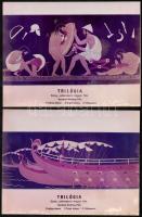 1970 Filmfotók a Trilógia című magyar animációs filmből, 6 db, rendezte Bodrossy Félix, 18x24 cm