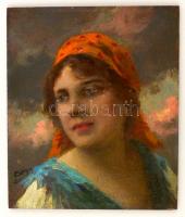 Pállya jelzéssel: Női portré. Olaj, falemez, 14,5×12 cm
