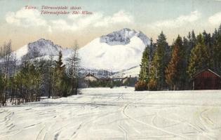 Tátraszéplak, Tatranska Polianka; Ski-Wiese / sírét, Cattarino S. utóda Földes Samu kiadása / ski meadow (EK)