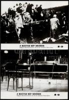 1958 Filmfotók "A magyar nép nevében" című magyar dokumentumfilmből (Szálasi pere), 5 db, ...