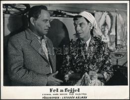 1954 Filmfotók a "Fel a fejjel" című magyar filmből, 4 db, Latabár Kálmán, 18x24 cm