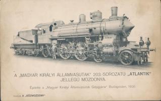 cca 1912 a MÁV Atlantik 203-as gyorsvonatmozdonya, nyomat