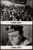 cca 1970 Filmfotók "Az Auróra cirkáló" című szovjet játékfilmből, 15 db, 18x23,5 cm