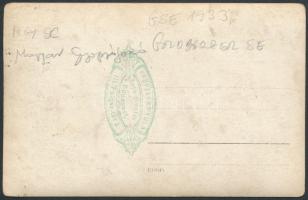 Goldberger SE focicsapat csoportképe, fotólap, hátulján feliratozva, 9×14 cm