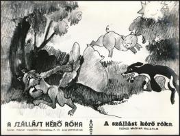 cca 1970 Filmfotók "A szállást kérő róka" című magyar mesefilm összeállításból, 5 db, 18x2...