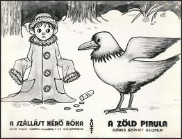 cca 1970 Filmfotók "A szállást kérő róka" című magyar mesefilm összeállításból, 5 db, 18x2...