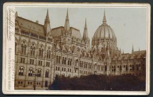 cca 1910 Az Országház, keményhátú fotó Bienfeld és Társa budapesti műterméből, 7×11 cm