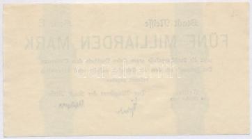 Németország / Weimari Köztársaság / Neisse 1923. 5.000.000.000M szükségpénz T:I-,II
Germany / Weima...