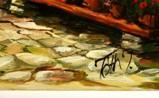 Tóth Imre (?-): Cascina della Fonte. Olaj, farost, jelzett, 30×40 cm