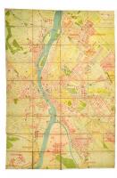 Budapest térképe, terv.: Stoits György, vászonra kasírozva, kihajtható, műbőr kötésben, 99×69 cm