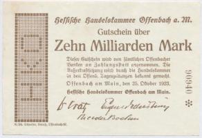Németország / Weimari Köztársaság / Offenbach am Main 1923. 10.000.000.000M szükségpénz T:II Germany / Weimar Republic / Offenbach am Main 1923. 10.000.000.000 Mark necessity note C:XF