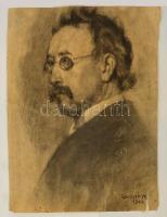 Csapó Márton (1889-?): Férfi portréja, pasztell, papír, jelzett, szélein kis sérülésekkel, felcsavarva, 46×34 cm