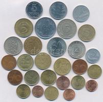 Vegyes: 31klf érme, közte libanoni, török, olasz és euró centek T:2-3 Mixed: 31pcs of different coins, with Lebanese, Turkish, Italian and Euro cents C:XF-F