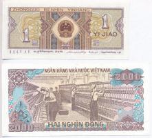 Kína 1980. 1J + Vietnam 1988. 2000D kétoldalas kisalakú bélyegberakóban T:I
China 1980. 1 Jiao + Vi...