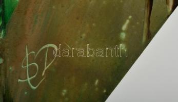 Storkné Szabó Dóra (1961-): Más perspektíva. Olaj, fotólap, jelzett, 50×20 cm