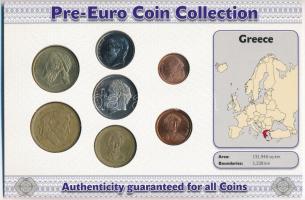 Görögország 1990-2000. 1D-100D (7xklf) forgalmi szett "Görögország utolsó nemzeti pénzei" ...