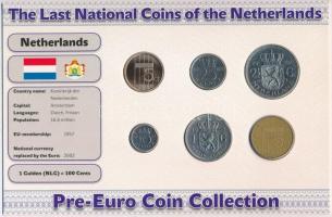 Hollandia 1968-1999. 5c-2 1/2G (6xklf) forgalmi szett "Hollandia utolsó nemzeti pénzei" T:1-,2,2- Netherlands 1968-1999. 5 Cents - 2 1/2 Gulden (6xdiff) coin set "The Last National Coins of Netherlands" C:AU,XF,VF