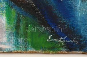 Ernstfuchs jelzéssel: Lények. Olaj, vászon, 77×61 cm