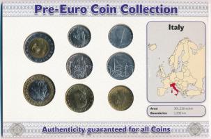 Olaszország 1992-1999. 5L - 1000L (8xklf) forgalmi szett "Olaszország utolsó nemzeti pénzei&quo...