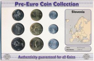 Szlovénia 1993-2006. 10s - 50T (9xklf) forgalmi szett "Szlovénia utolsó nemzeti pénzei" T:...