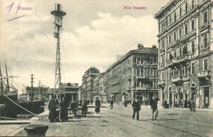 Fiume, Riva Szapáry / kikötő, kávéház, gőzhajók, rakpart, D. K. 362. / port, café, steamships, quay (EK)