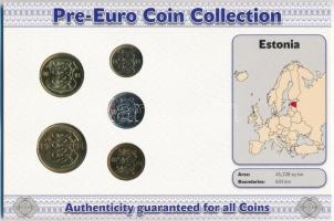 Észtország 1994-2004. 10s - 5K (5xklf) forgalmi szett "Észtország utolsó nemzeti pénzei" T...
