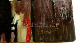 Kiev jelzéssel: Utca részlet. Olaj, karton, 26×46 cm